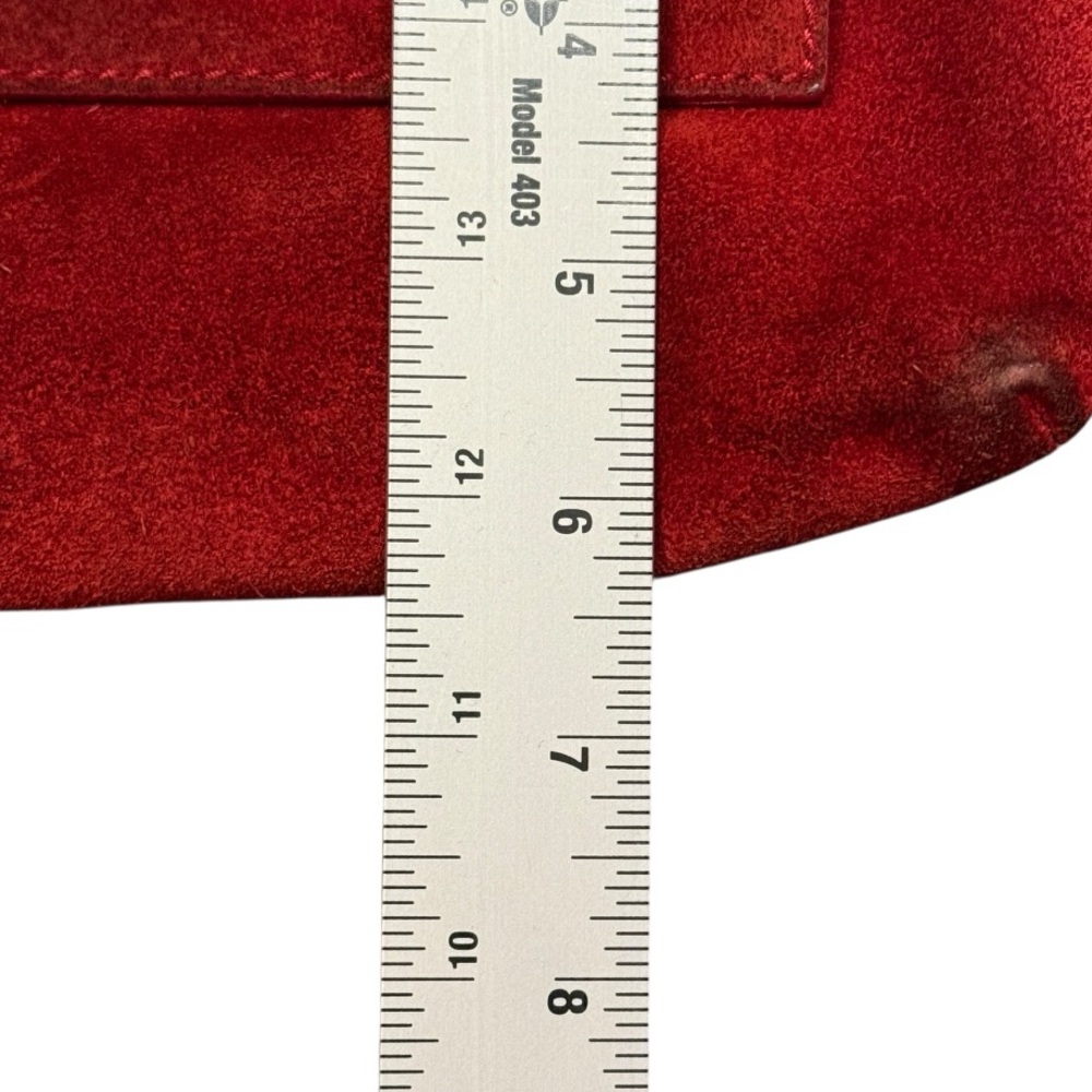 Vintage Escada Suede Leather Red Handbag Shoulder Bag - Picture 3 of 5
